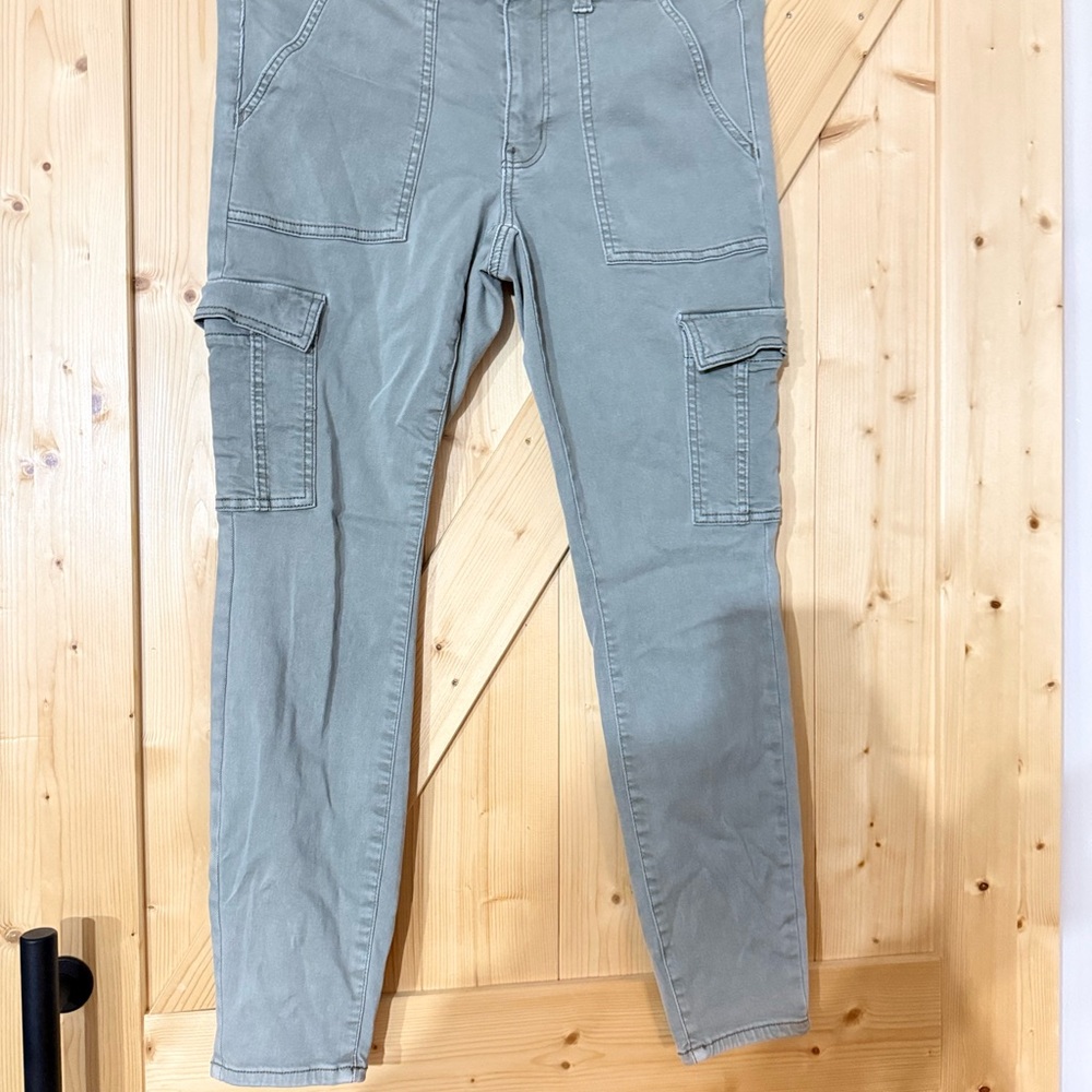 American Eagle Outfitters Sage Green High-Rise Cargo Jeans